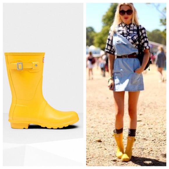 yellow short boots